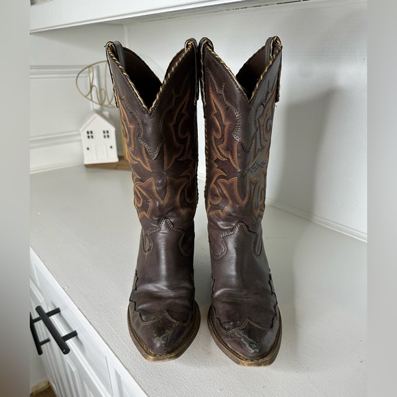 **SOLD**Durango Women’s Western Cowboy Boots Brown Leather Embroidered Size 9M - Picture 2 of 9